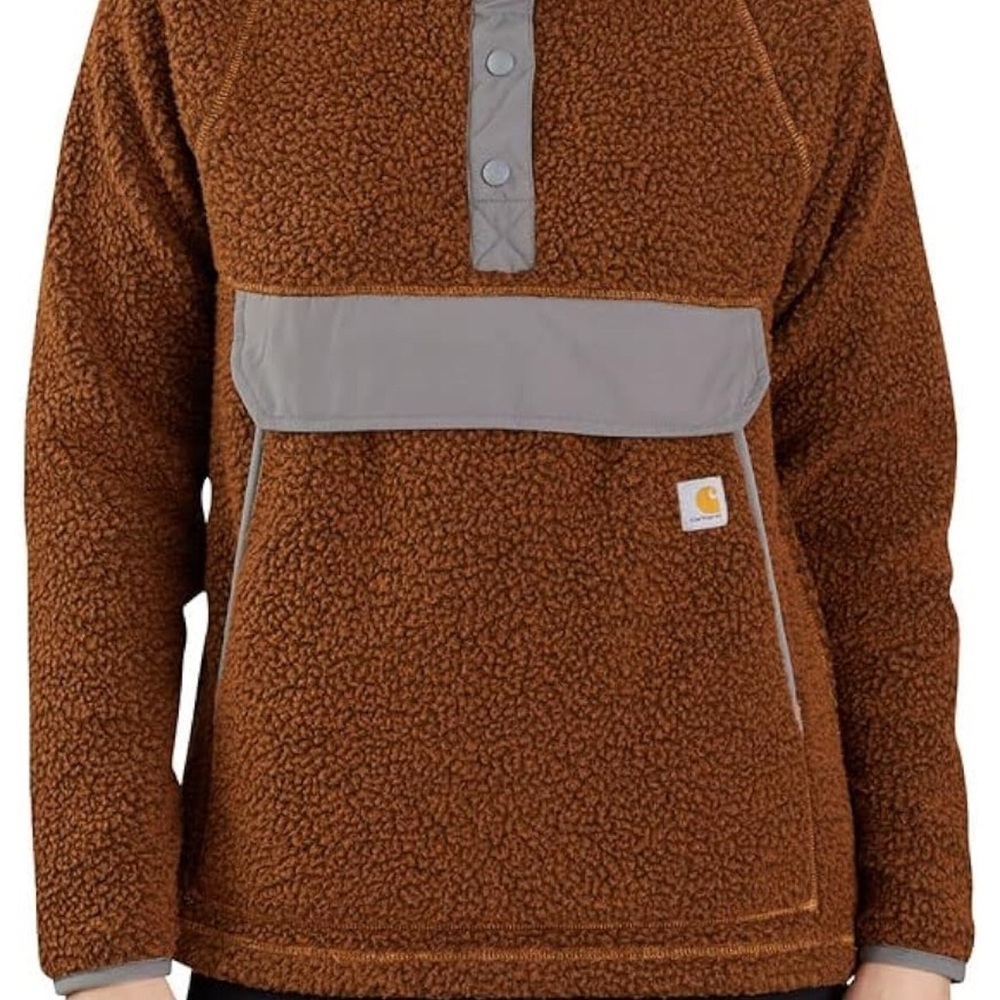 Carhartt Brown Sherpa Pullover with Gray Trim - Picture 5 of 5